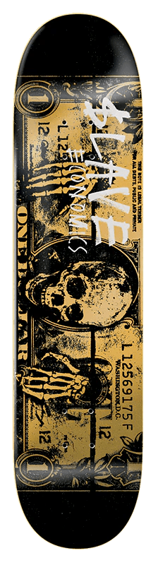 Slave Econo$lave 25 (Black/Gold) 8.25" Deck Wb: 14.5" - Skateboard - Decks