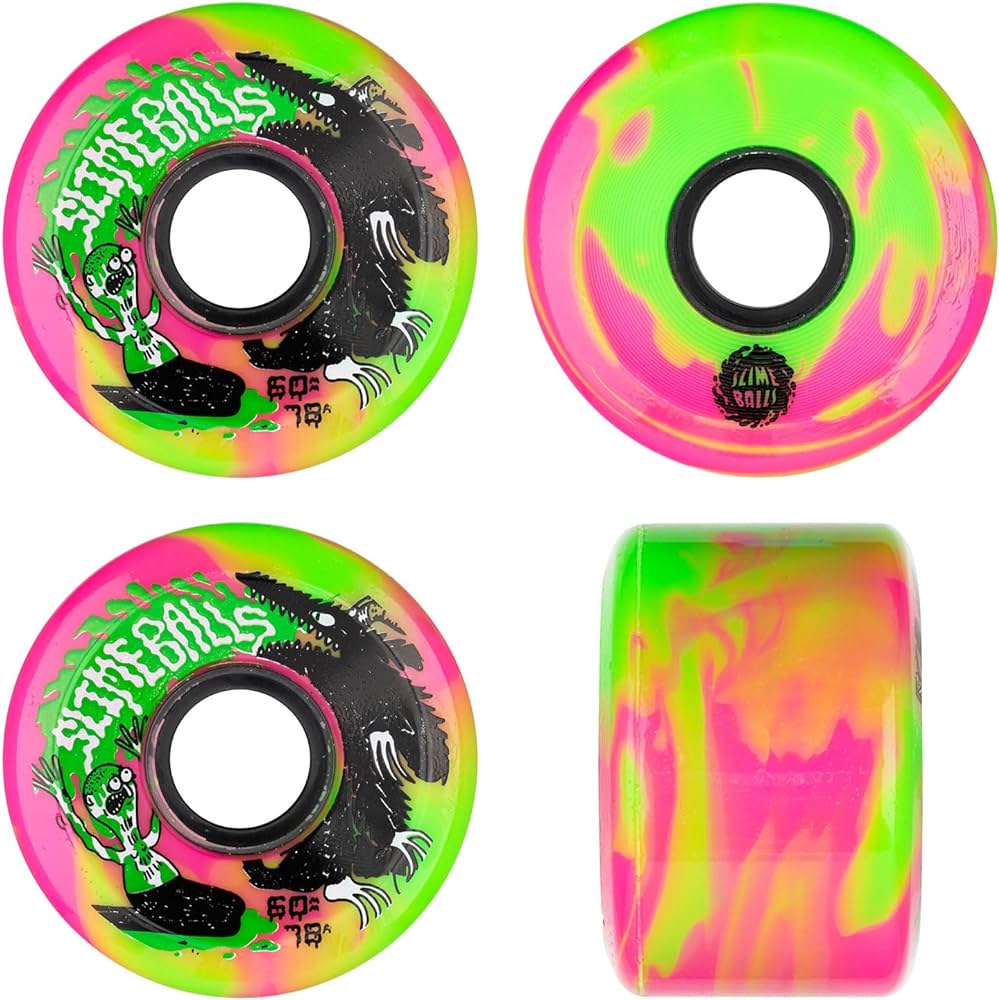 Slime Balls 78a Jay Howell OG Slime 60mm (Pink/Green Swirl) - Skateboard - Wheels
