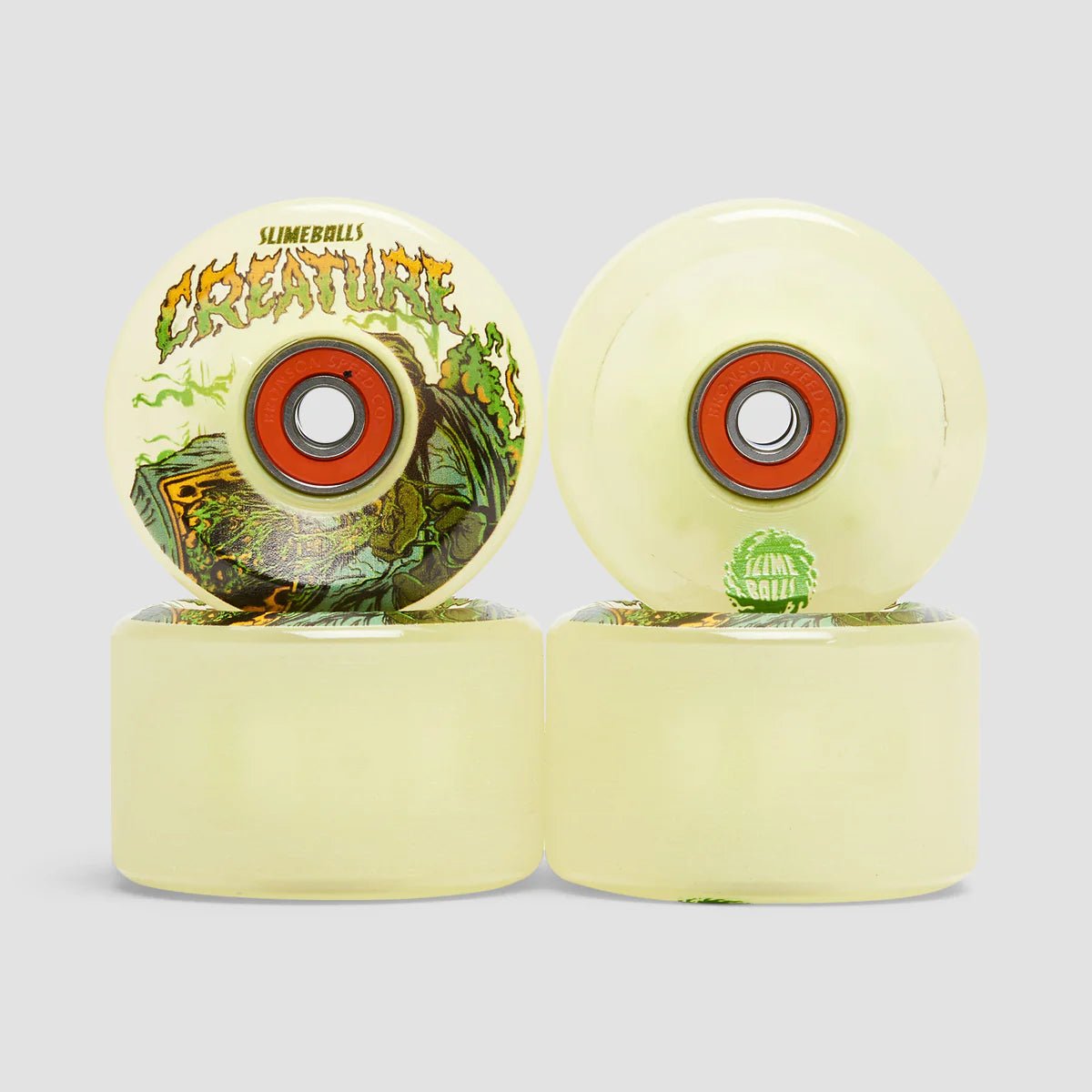 Slime Balls x Creature 78a Atomic Light Ups LED 60mm (GITD/Green) - Skateboard - Wheels