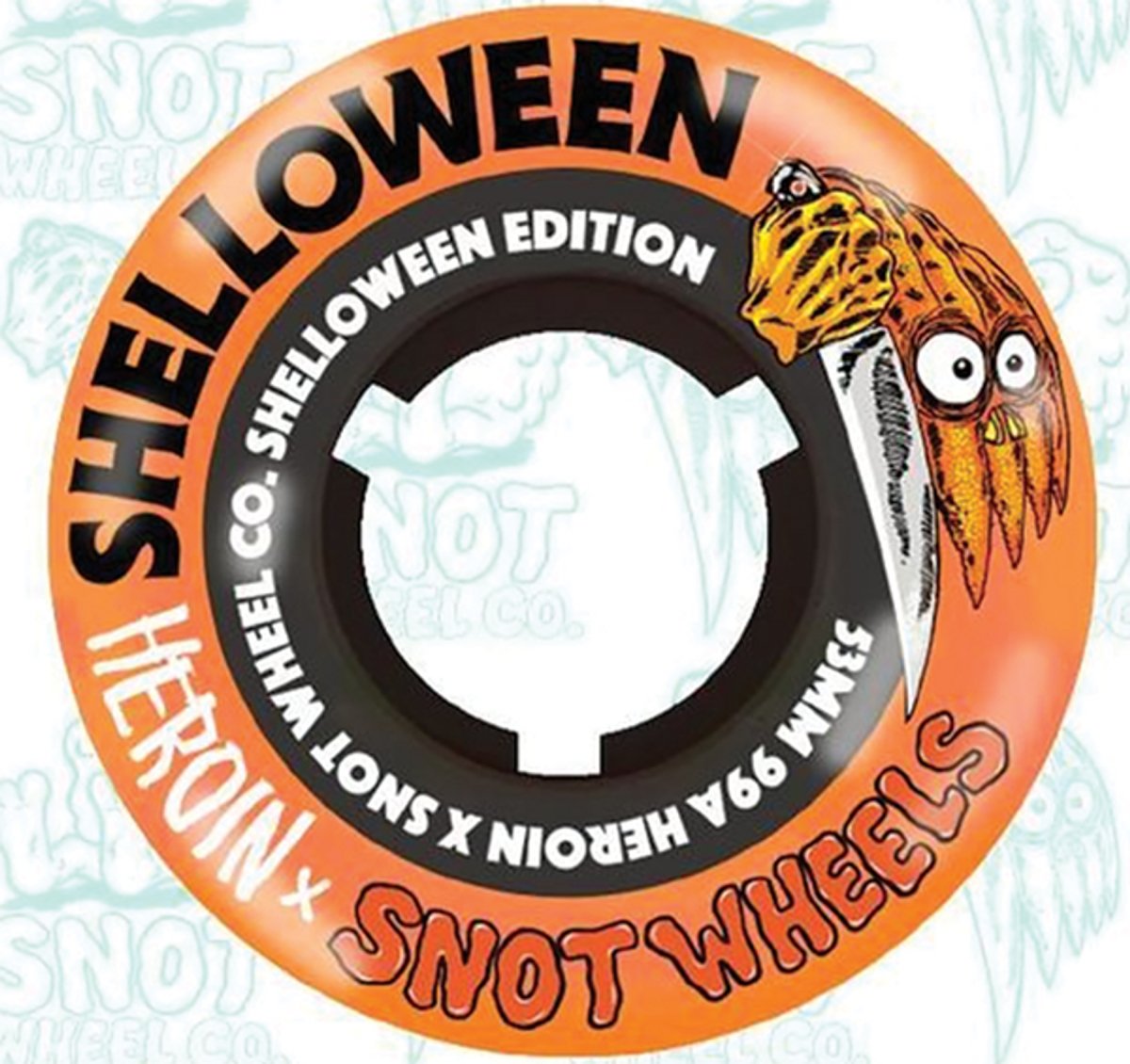 Snot 53mm 99a Boogerthane Shelloween (Orange) - Skateboard - Wheels