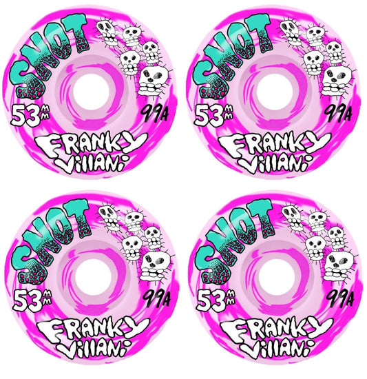 Snot 53mm Franky Villani Skulls 99a Pink Swirl Skateboard Wheels - Skateboard - Wheels