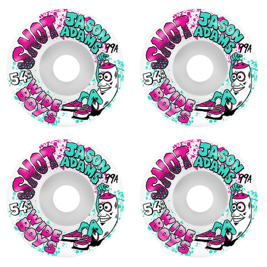 Snot 54mm Jason Adams 99a Wide Boys White Skateboard Wheels - Skateboard - Wheels