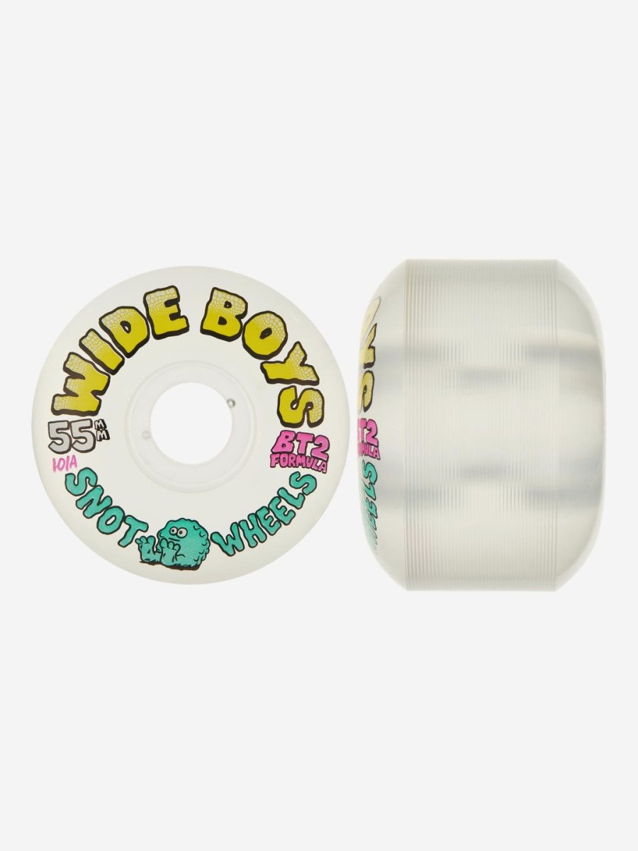 Snot 55mm Wide Boys 101A Clear/Yellow Skateboard Wheels - Skateboard - Wheels