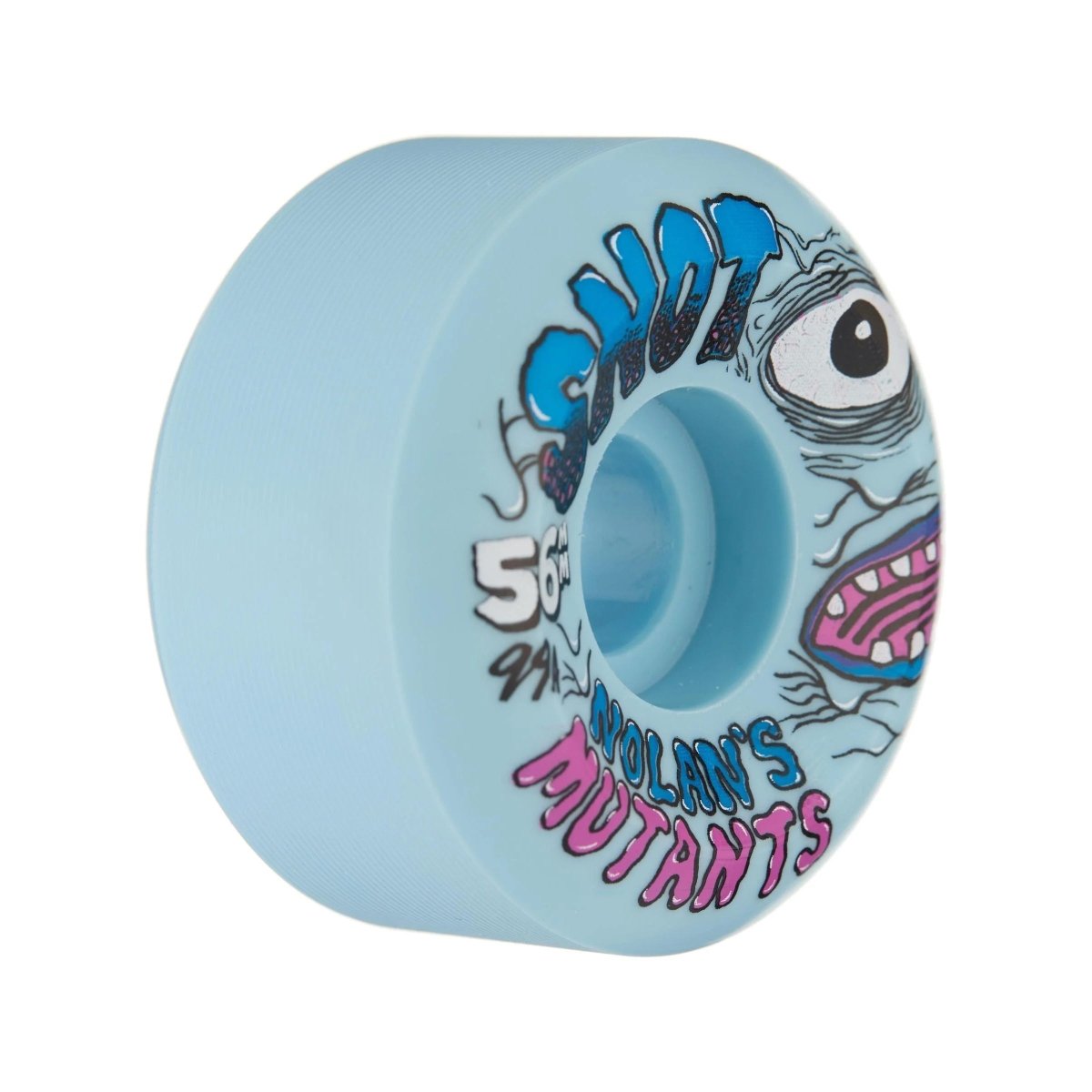 Snot 56mm Nolans 99a Mutations Conical Ice Blue Skateboard Wheels - Skateboard - Wheels