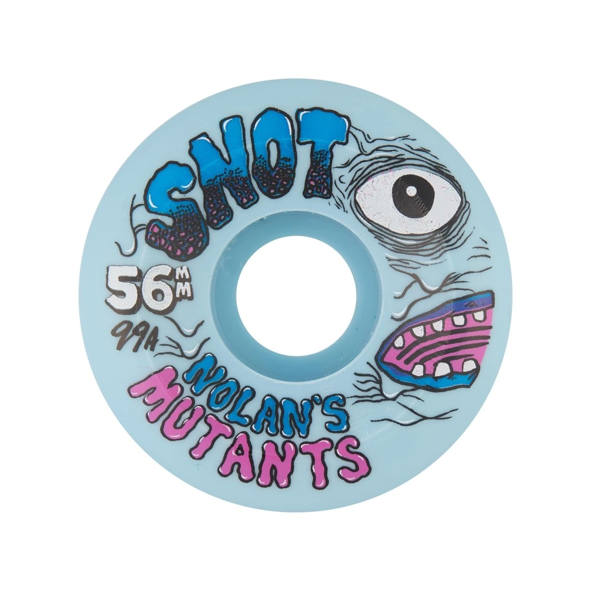 Snot 56mm Nolans 99a Mutations Conical Ice Blue Skateboard Wheels - Skateboard - Wheels