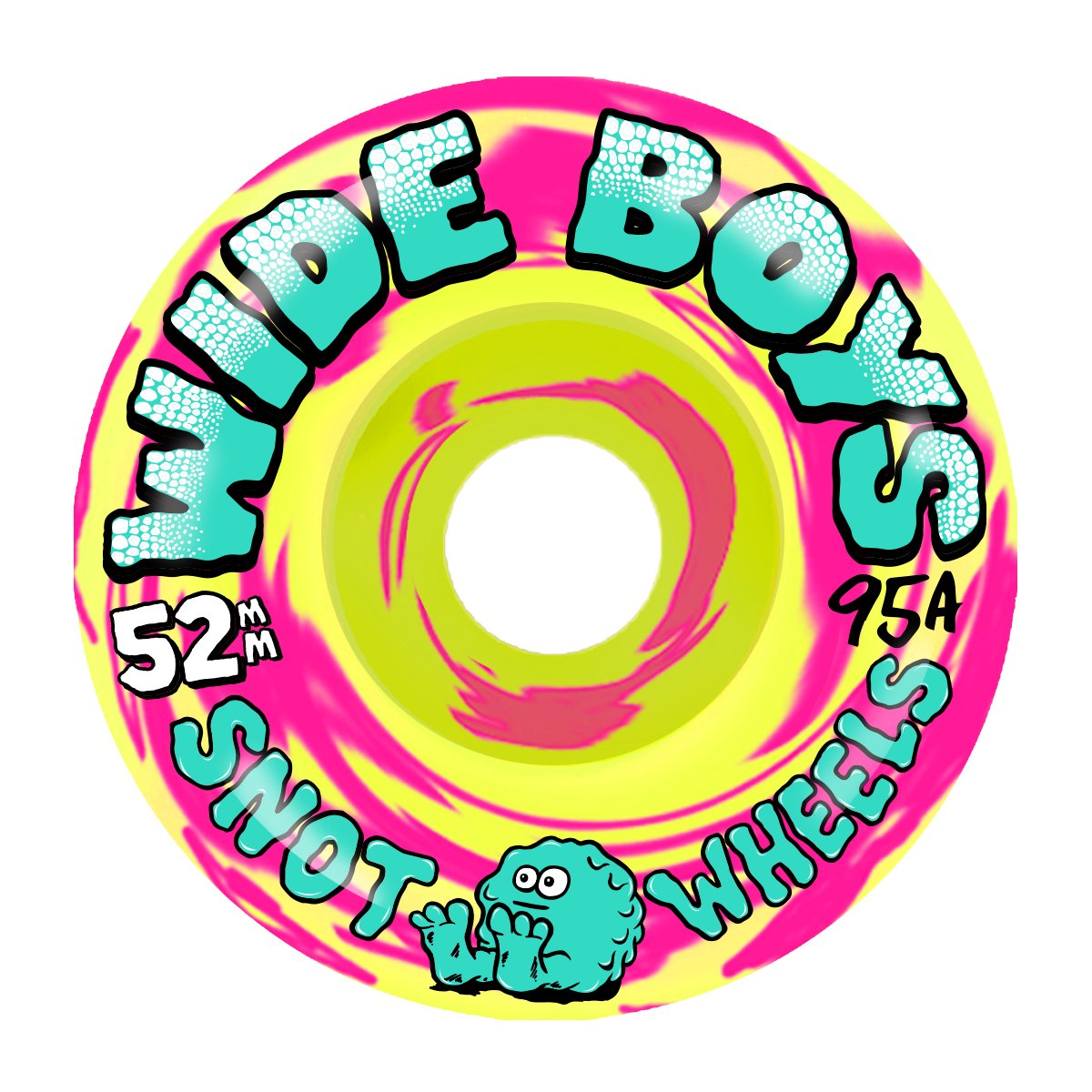 Snot Wide Boys 52mm 95a Swirl Yellow/Pink - Skateboard - Wheels