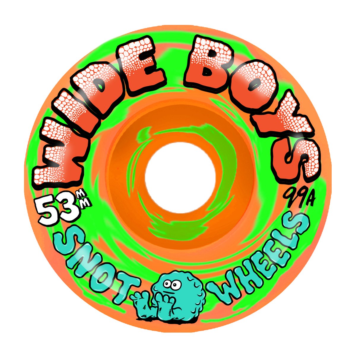 Snot Wide Boys 53mm 99a Swirl Green/Orange - Skateboard - Wheels