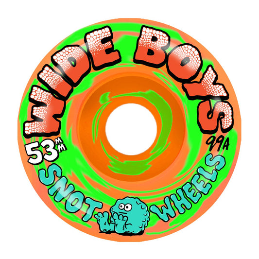 Snot Wide Boys 53mm 99a Swirl Green/Orange - Skateboard - Wheels