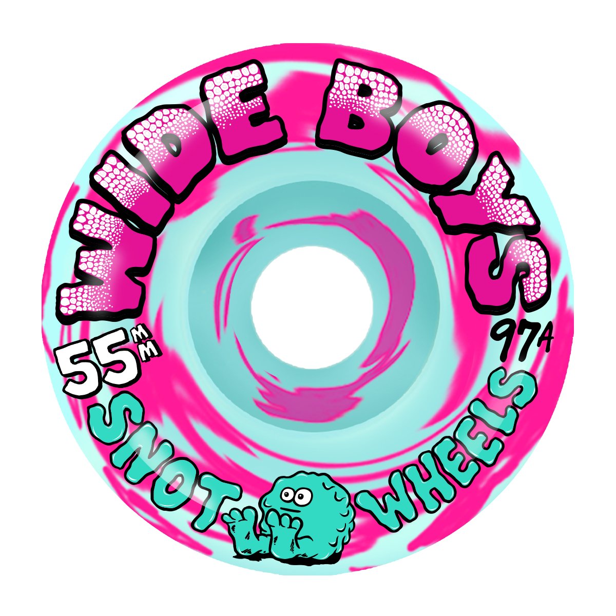 Snot Wide Boys 55mm 97a Swirl Ice/Pink - Skateboard - Wheels