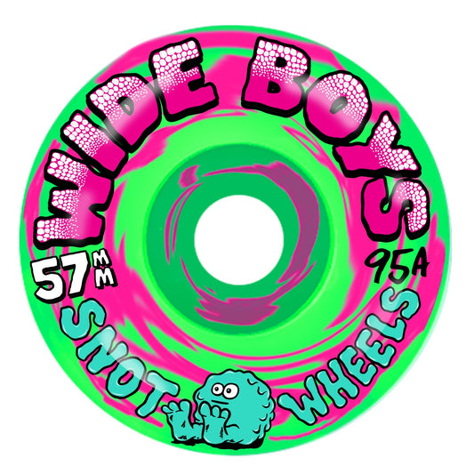 Snot Wide Boys 57mm 95a Swirl Green/Pink - Skateboard - Wheels