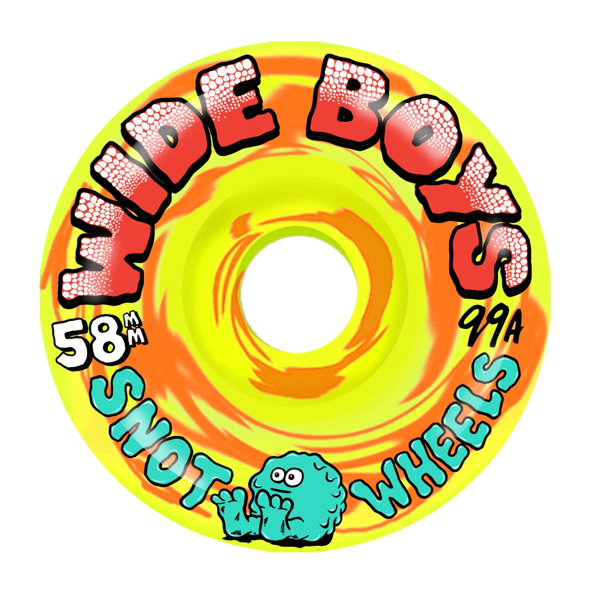 Snot Wide Boys 58mm 99a Swirl Yellow/Orange - Skateboard - Wheels