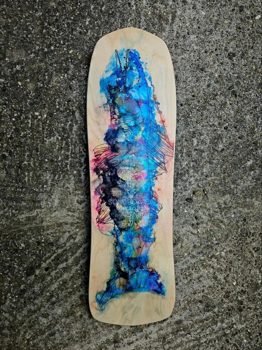 Soulboardiy Adam 33 Fish Art CarbonyX Surfskate Deck - Skateboard - Decks