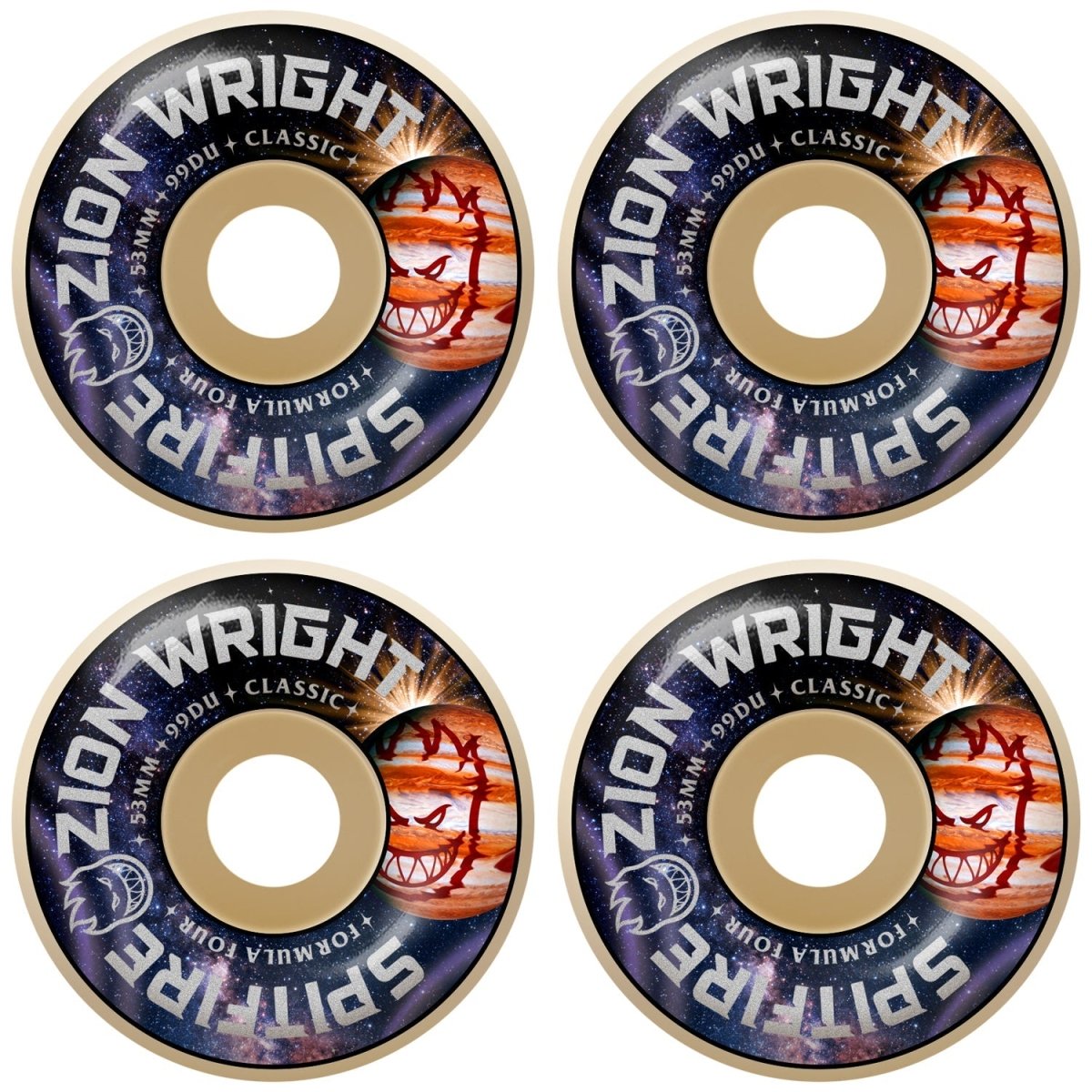 Spitfire F4 53mm 99A Zion Cosmic Classic Natural Skateboard Wheels - Skateboard - Wheels
