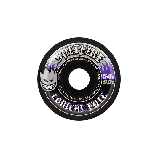 Spitfire F4 99a 54mm Black Conical Full Skateboard Wheel - Skateboard - Wheels