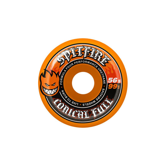 Spitfire F4 99a 56mm Orange Conical Full Skateboard Wheel - Skateboard - Wheels