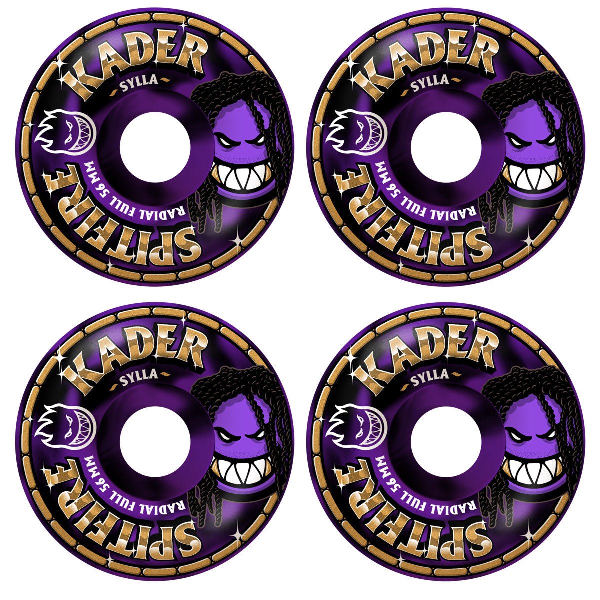 Spitfire F4 99a Kader Rolly 56mm Radial Full Swirl Skateboard Wheels - Skateboard - Wheels