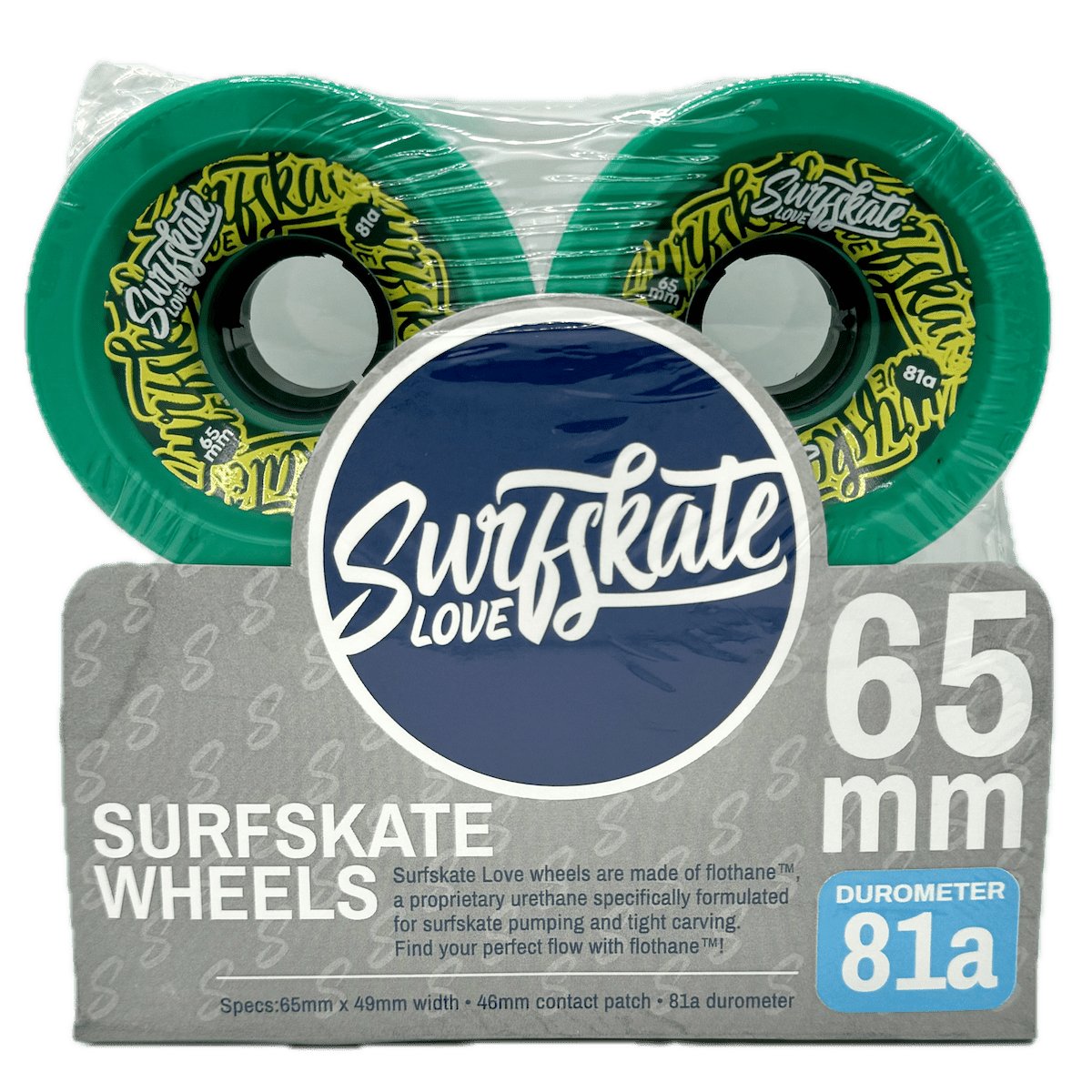 Surfskate Love Wheels 65mm 81a (Green) - Skateboard - Wheels