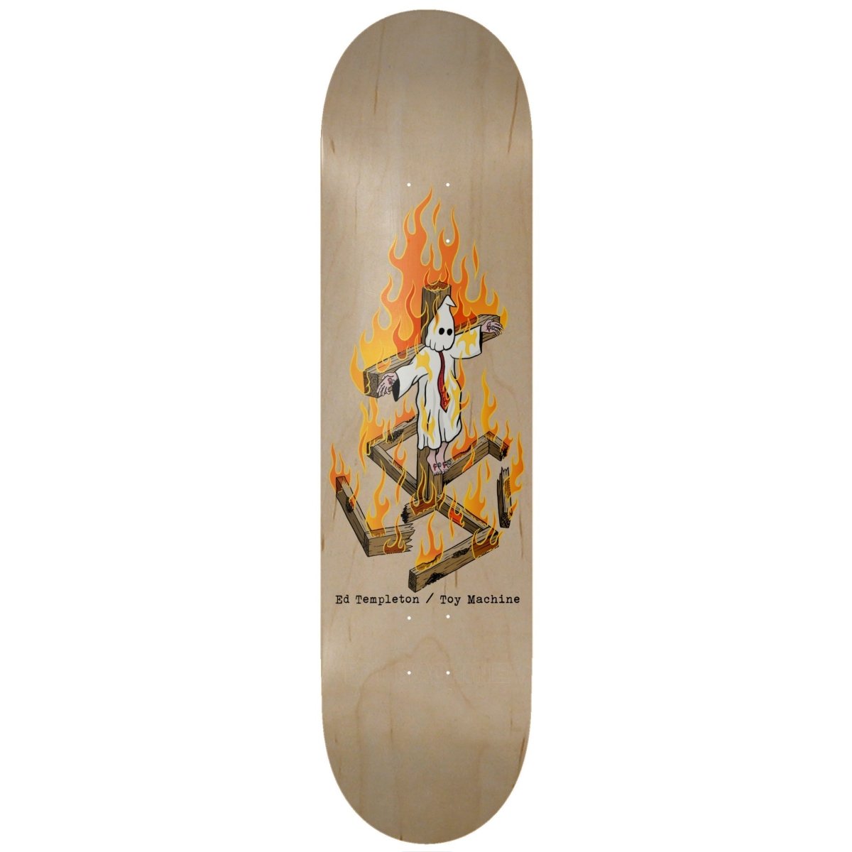 Toy Machine Ed Templeton Charred Cross 8.25" Skateboard Deck - Skateboard - Decks