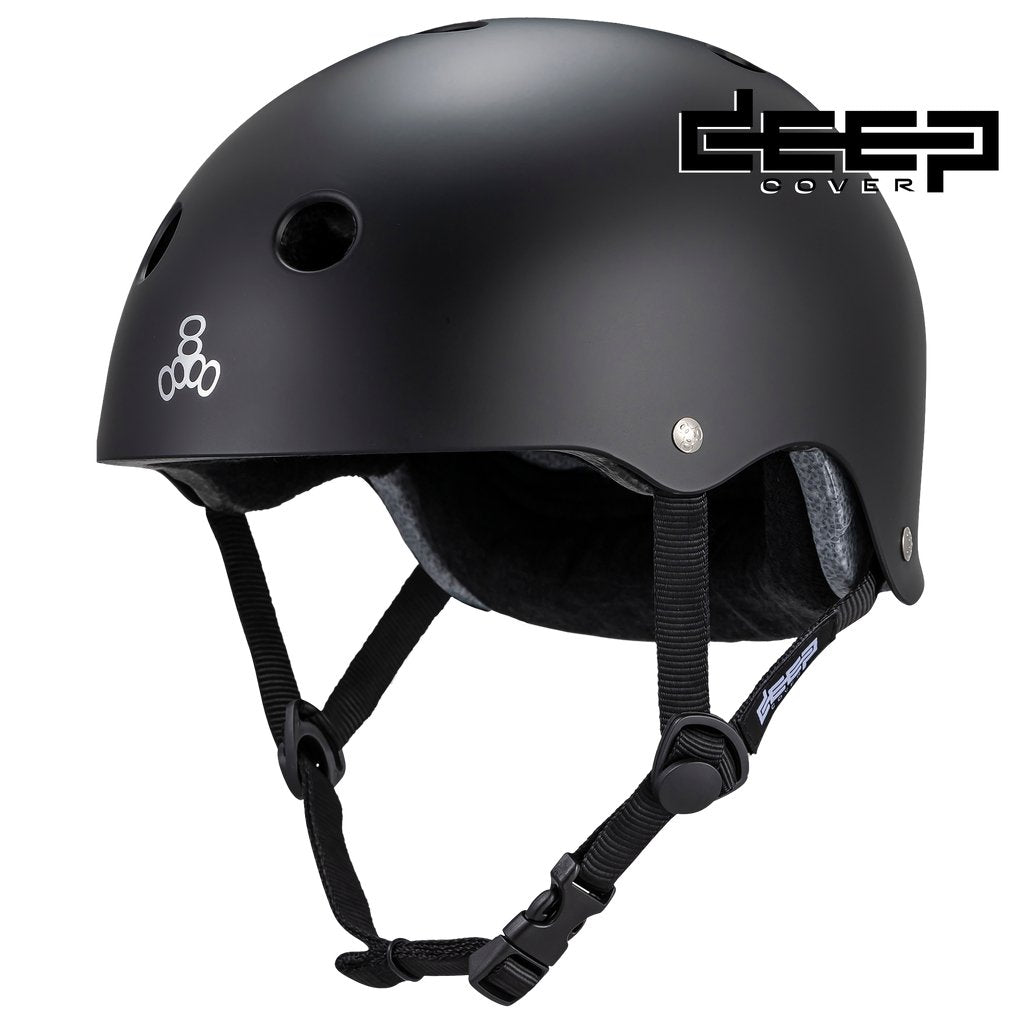 Triple 8 Deep Cover Matte Black Helmet - Gear - Helmets