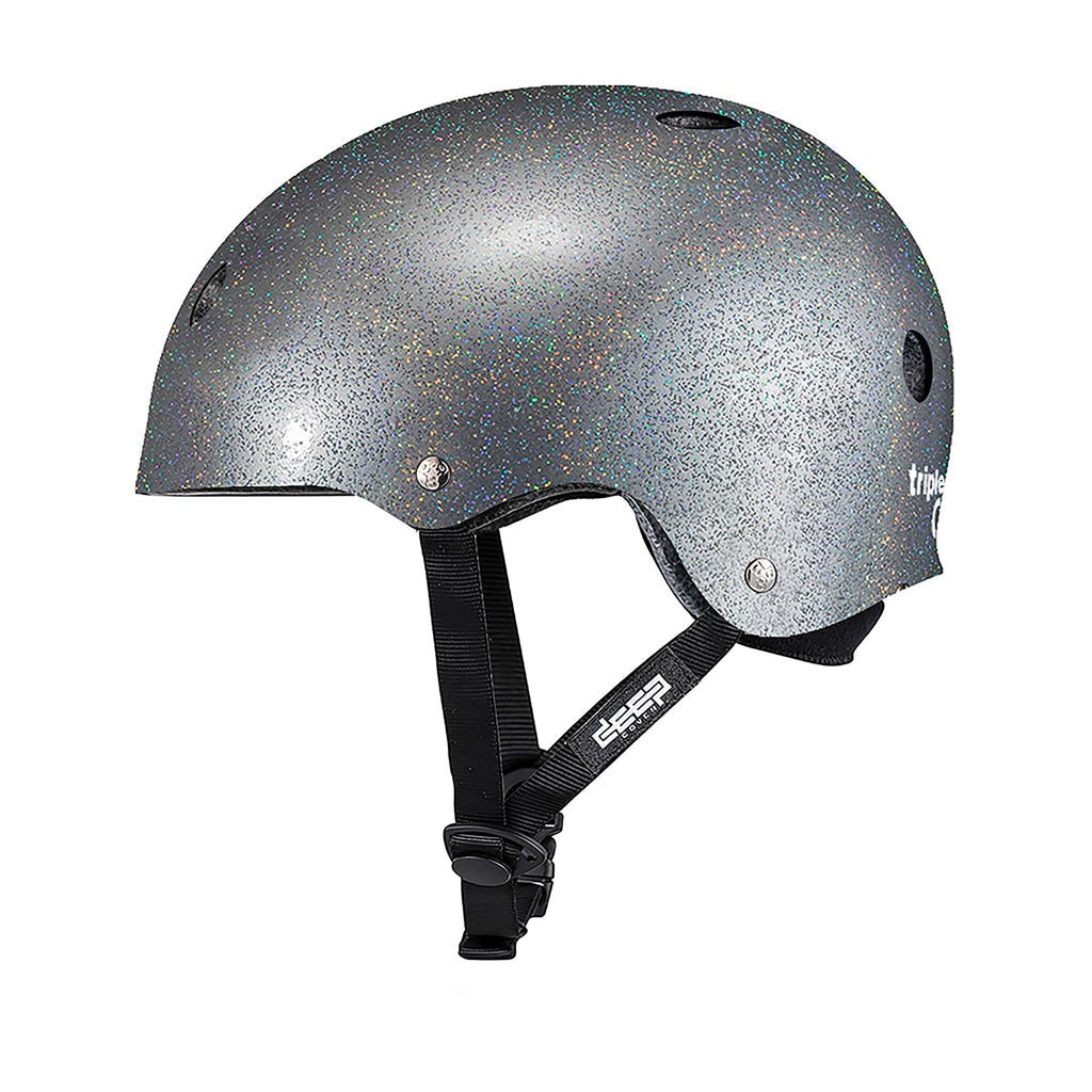 bike helmets glitter Triple 8 Deep Cover Helmet Silver Glitter / L/XL