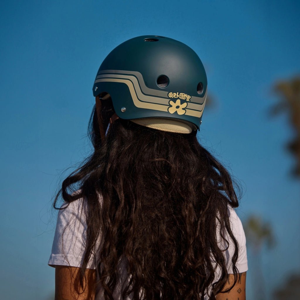 Triple 8 x GRLSWIRL Deep Cover Retro Blue - Grey Helmet - Gear - Helmets
