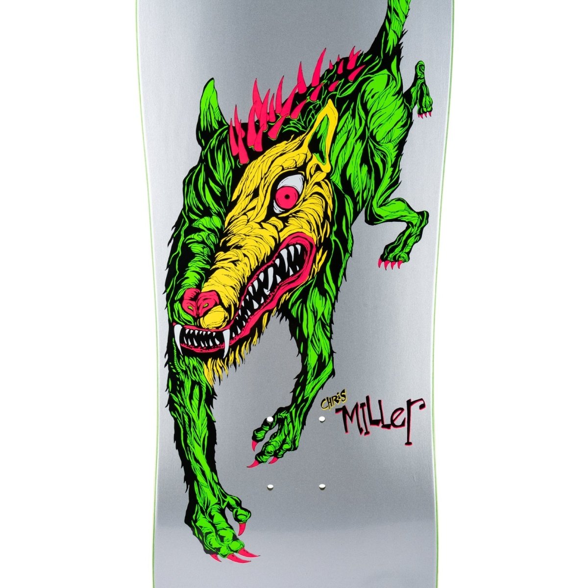 Welcome Chris Miller Beast on Crossbone 10" Metallic Silver Skateboard Deck - Skateboard - Decks