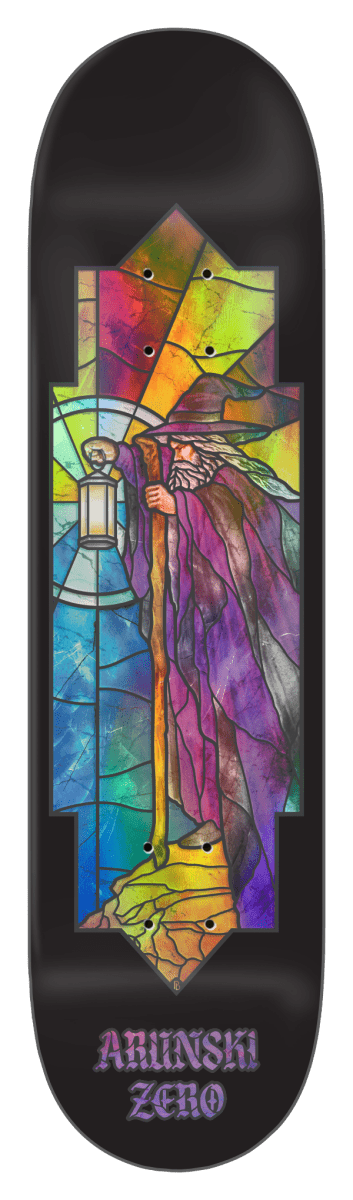 ZERO Arunski Stained Glass 8.5" Wb 14.5" Deck (Hermit) - Skateboard - Decks