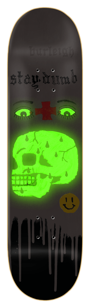 ZERO Burleigh Stay Dumb Glow 8.25" Wb 14.25" Deck - Skateboard - Decks