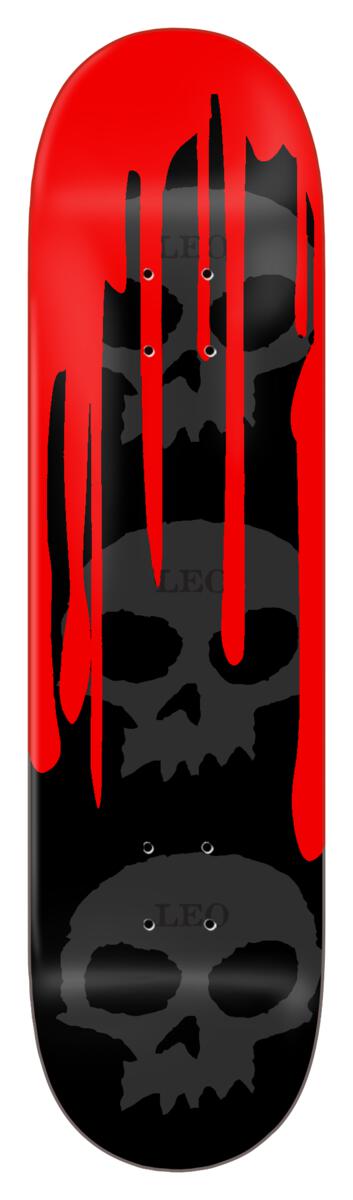 Zero Leo Romero 8.25 3 Skull Blood Deck - Skateboard - Decks