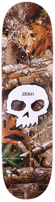 ZERO Real Tree Single Skull Deck 8.5" (White) - Skateboard - Decks