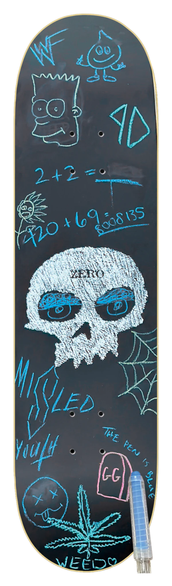 ZERO Single Skull Chalkboard Deck 8.25 - Skateboard - Decks