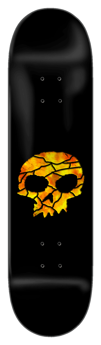 Zero Stained Glass Single Skull 8.25 Deck (Yellow) - Skateboard - Decks