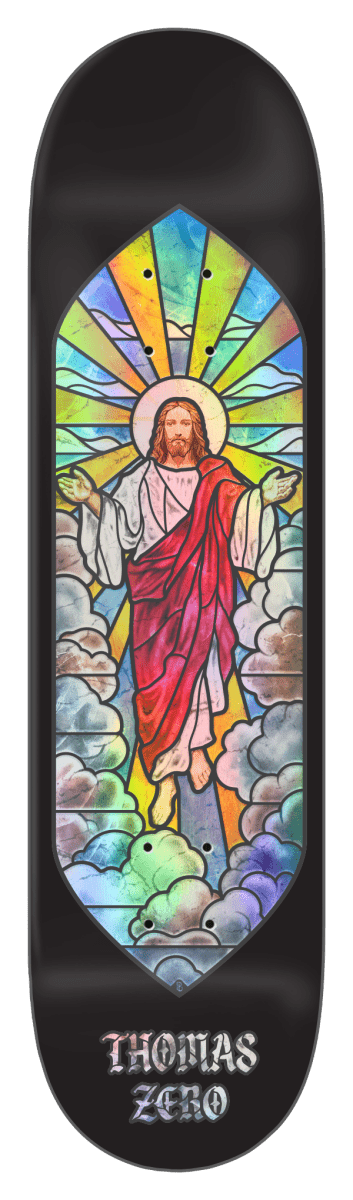 ZERO Thomas Stained Glass 8.25" Wb 14.25" Deck (Jesus) - Skateboard - Decks