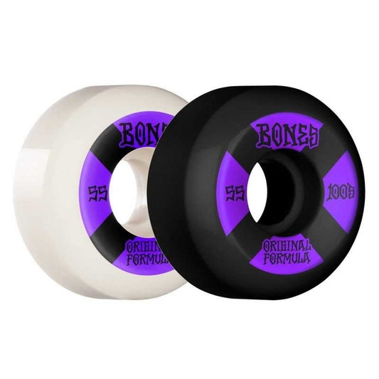 Bones 100's V5 100a Original Formula 55mm (Black w/Purple/White)