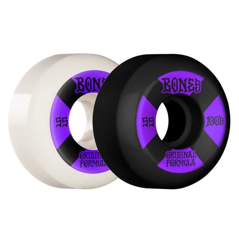 Bones 100's V5 100a Original Formula 55mm (White w/Purple/Black)