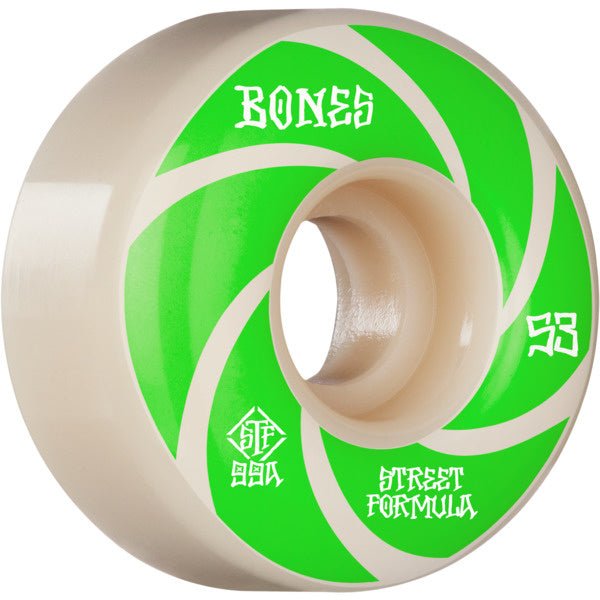 Bones STF V1 99a Patterns 53mm (White/Green)