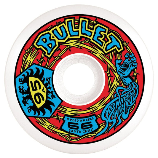 Bullet 66mm 95a Speedwheels Reissue (White/Red) - Skateboard - Wheels