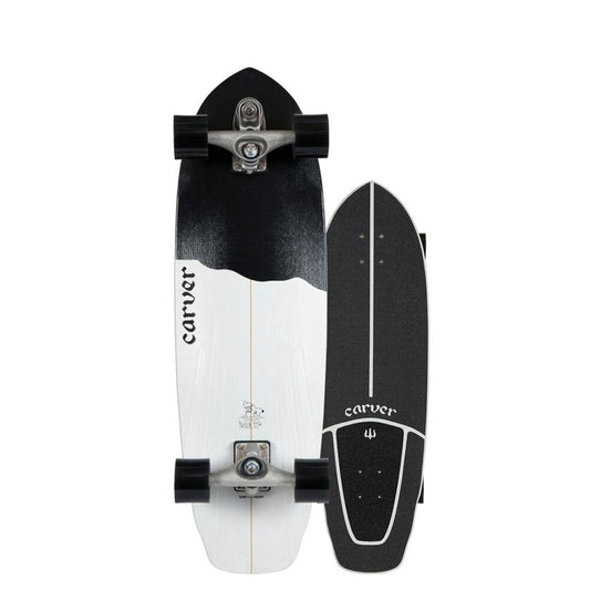 Carver C7 Raw 32.5" Black Tip Surfskate - Surfskate - Completes