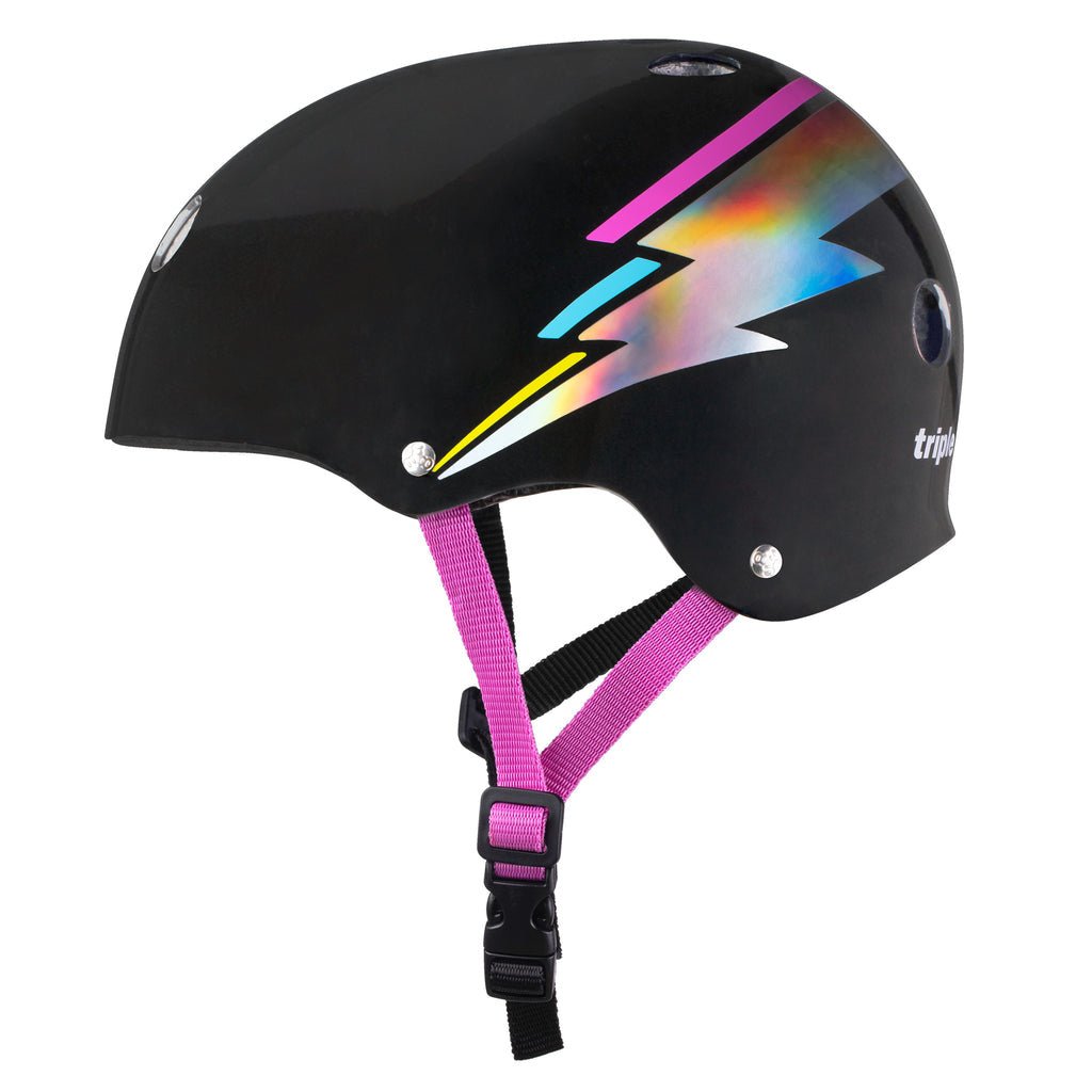 Cert Sweatsaver Helmet - Black Lightning Hologram - S/M