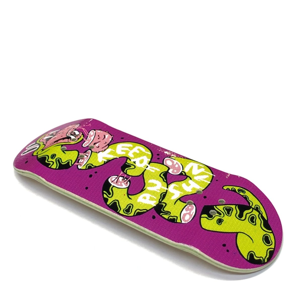 Chems Purple "Keep Pushing" Mid Pro POP 34mm Deck - Fingerboard - FB Decks