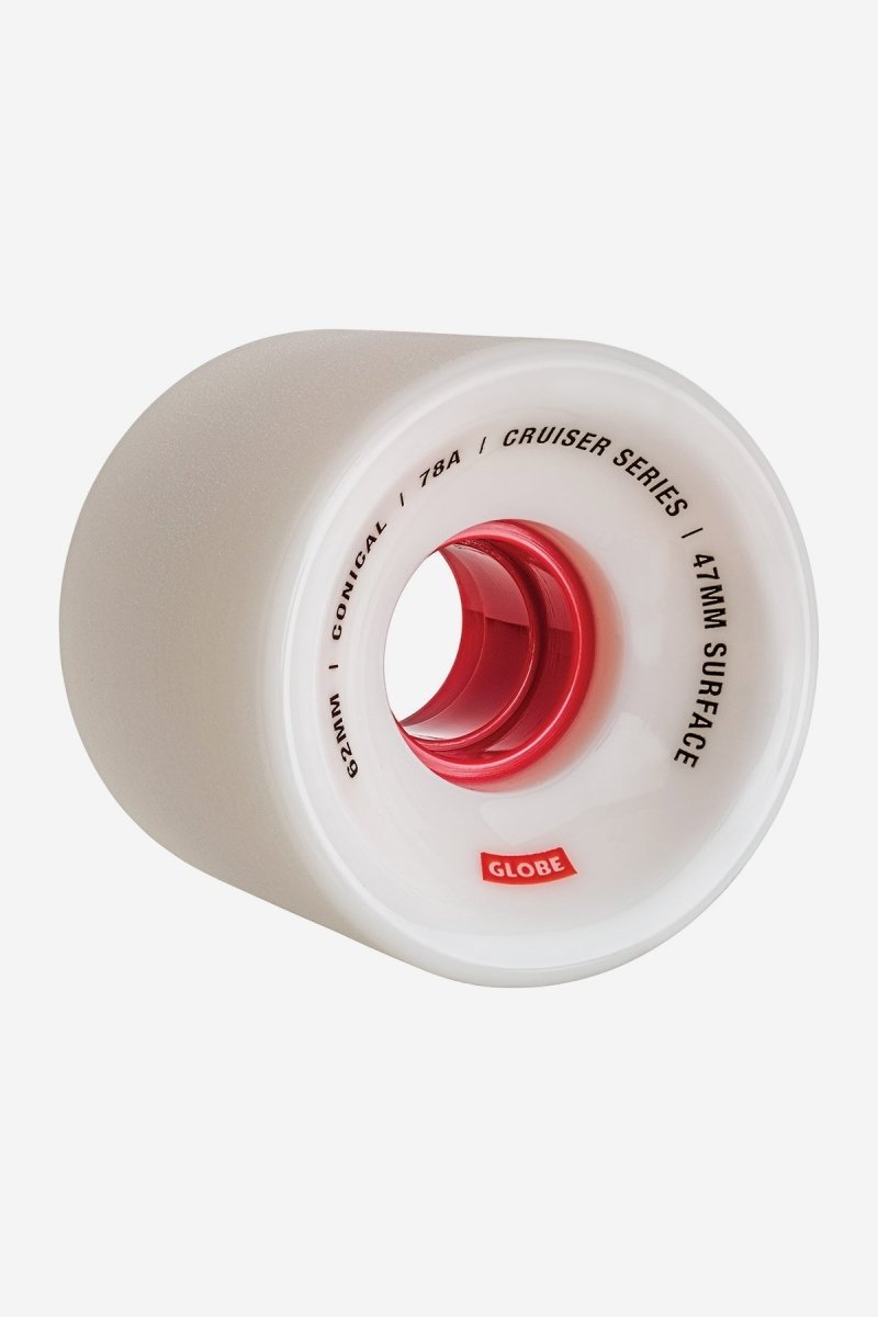 Globe 78a Conical Cruiser 62mm (White/Red) - Skateboard - Wheels