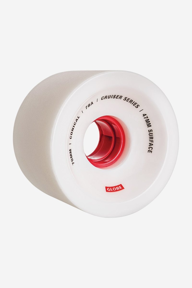 Globe 78a Conical Cruiser 70mm (White/Red) - Skateboard - Wheels