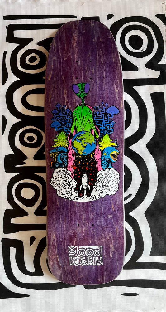 Goodbuddy Mantis (Purple Stain) 9.5” x 32” - 14.75WB - Skateboard - Decks