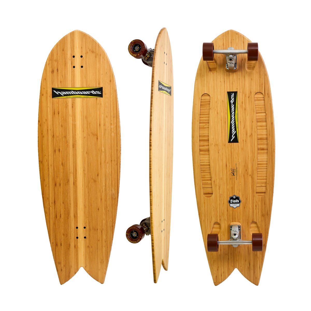 Hamboard Fish Natural Bamboo 53" - Surfskate - Completes