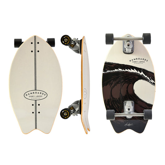 Hamboard Twisted Fin - Cory Lopez - 26 Gray - Surfskate - Completes