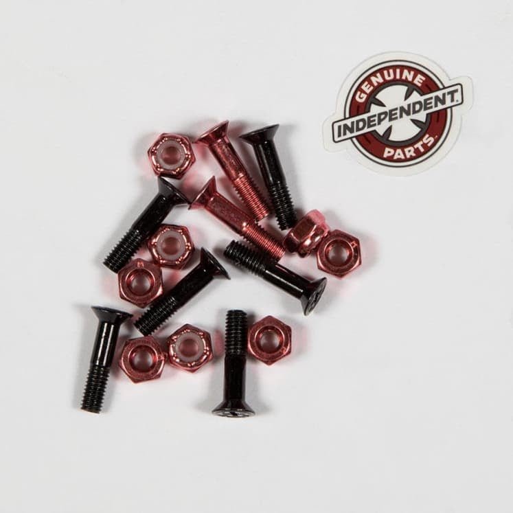 Independent Cross Bolts (Black/Red) 1" Phillips - Skateboard - Hardware