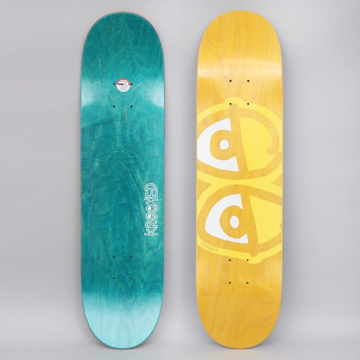 Krooked Eyes Deck (Yellow) 8.06" - Skateboard - Decks