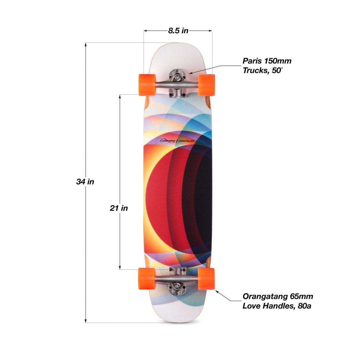 Loaded Chinchiller 34" Love Handles 80a Complete - Longboard - Completes