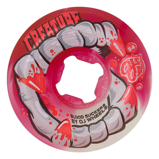 OJ 54mm Dna Curbsuckers Bloodsuckers 95a (Red Clear Swirl) - Skateboard - Wheels