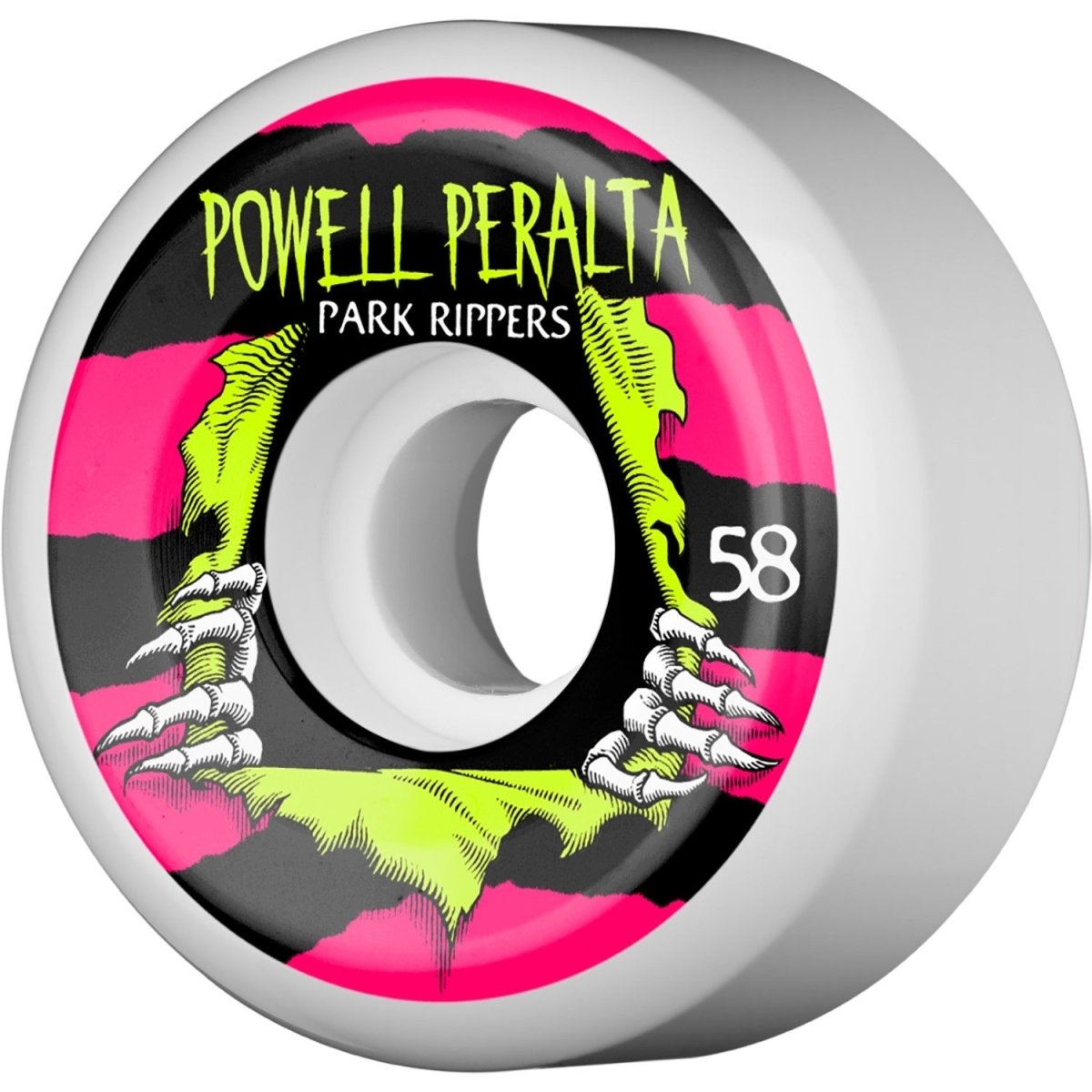 Pwl/P 104a Park Ripper 58mm (White/Pink/Yellow) - Skateboard - Wheels